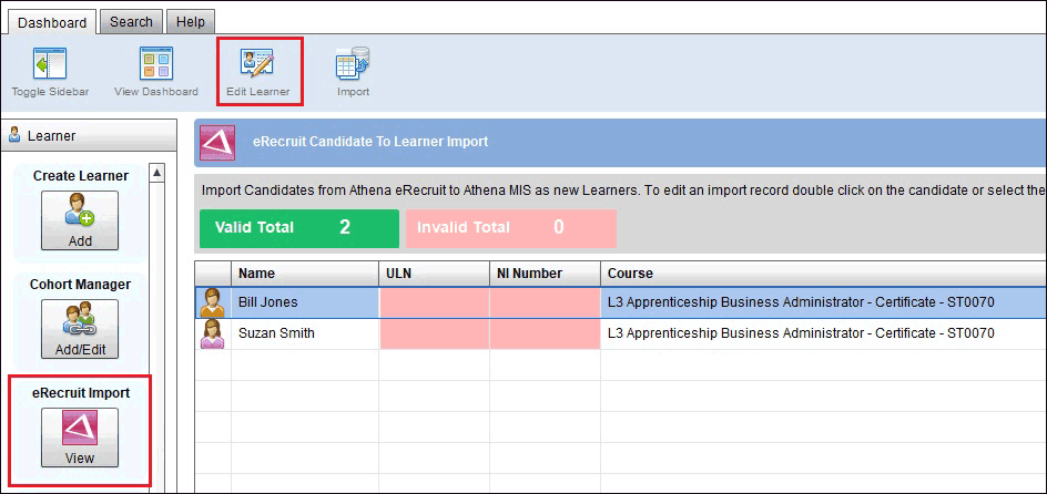 eRecruit Import